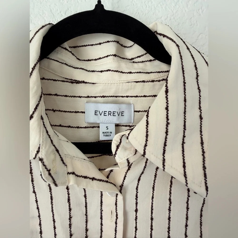 Evereve Sadie Slub Stripe Shirt Small - Picture 6 of 8